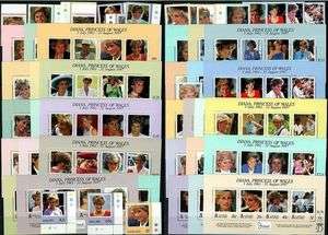 Diana Princess Of Wales  D129 1961 1997 Complet 33 Countries 32 Blocks 