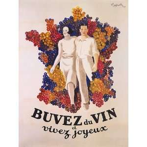  GRAPES WINE COUPLE BUVEZ DU VIN FRANCE FRENCH BY CAPPIELLO 