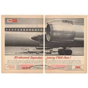  1961 TWA Airlines SuperJet Jet Fleet 2 Page Print Ad