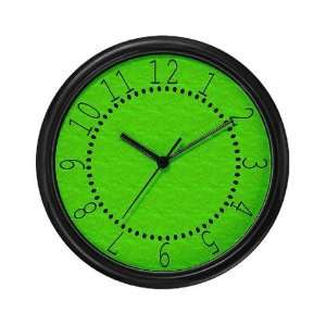  Textured Lime Green Symmetric arts Wall Clock by  