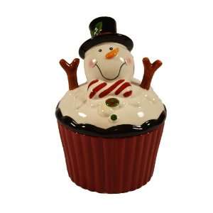  Snowman Candy Dish With Lid   Super Cute 