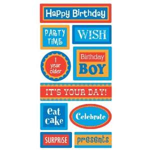  Sandylion Dimensional Stickers   Boy Birthday Words Arts 