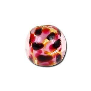  12mm Pink Foil Speckled Glass Round Beads: Arts, Crafts 
