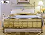Brushed Nickel Finish Metal Queen Size Bed  