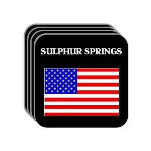 US Flag   Sulphur Springs, Texas (TX) Set of 4 Mini Mousepad Coasters