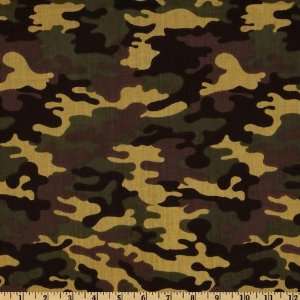  44 Wide Camo Small Green/Brown Fabric By The Yard: Arts 
