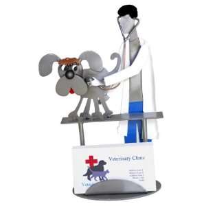    Male Veterinarian (Dog) Business Card Holder: Kitchen & Dining