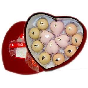 Valentines Heart Box, Chocolate, Carmel and Almond Paste Filled 
