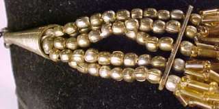 Gorgeous Vintage GOLD BUGLE BEAD BIB NECKLACE Must See  