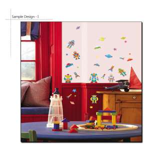 ROBOT SET ★ Kids Room Wall Decor Sticker Vinyl Decals  