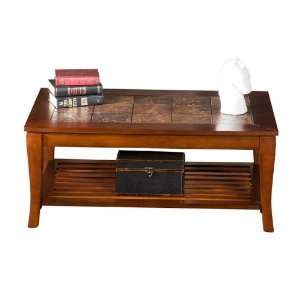  Cambria Brown Cherry Slate Cocktail Table KHA241: Office 
