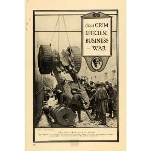  1916 Print Giant British Gun Crane Troops Saloniki WWI 