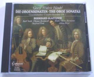 NEW Handel: The Oboe Sonatas Vol 2 Burkhard Glaetzner  