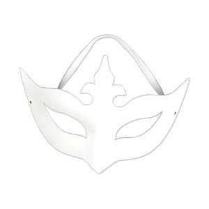 Midwest Design Paper Half Mask Form 7.75X5.25 White Fleur De Lis; 3 