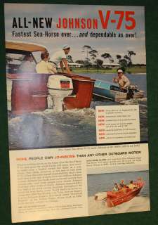 Vintage 1960 Johnson SeaHorse Outboard Motor Ad Nat Geo  