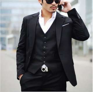 2010 NEW Mens fashion Full dress Casual/Business Black Slim fit Suit 