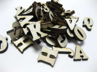   Assorted Flat Back Wood Alphabet Letter Flatback Wooden Scrapbooking