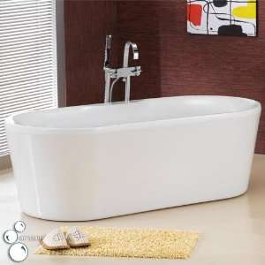 Candra Oval Acrylic Freestanding Air Bath Tub   No Overflow or Faucet 