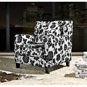   Living Barrington Black and White Floral Armchair: Home & Kitchen