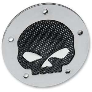 Drag Specialties Accent Style Points Cover   Skull   Chrome 63142B2