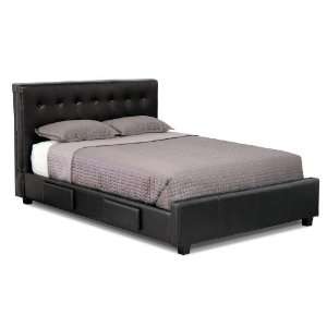  Longford Black Brown Modern Storage Bed King Bed: Home 