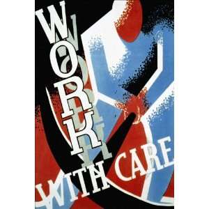  Work With Care 12x18 Giclee on canvas: Home & Kitchen