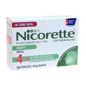  Nicorette 4mg Stop Smoking Aid, Mint (192 Pieces) Health 
