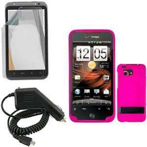 6400 Combo Rubber Hot Pink Protective Case Faceplate Cover + Rapid Car 