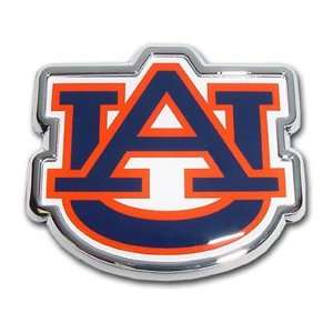 Auburn Tigers Color Chrome Metal Auto Emblem:  Sports 