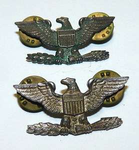 WWII US Colonel Eagle Sterling Silver Pilot Pin  