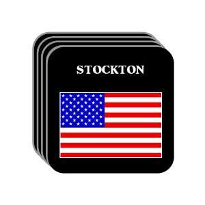 US Flag   Stockton, California (CA) Set of 4 Mini Mousepad Coasters