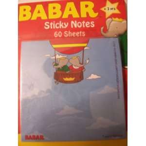  Babar Sticky Notes ~ Up, Up and Away!: Office Products