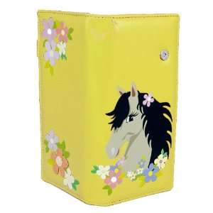  Pony Girl w/ Flowers Horse Embellished Wallet w/ Magnetic 