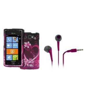   Hearts with Flowers) + Hot Pink 3.5mm Stereo Headphones [EMPIRE