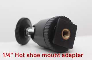 Hot shoe mount adapter with adjustable angle pole  