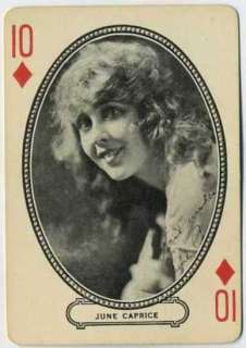 JUNE CAPRICE 1916 MJ Moriarty Silent Film Star Playing Card  