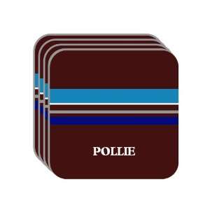 Personal Name Gift   POLLIE Set of 4 Mini Mousepad Coasters (blue 