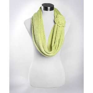  Cashmere Feel Acrylic Flower Ring Scarf   Green 