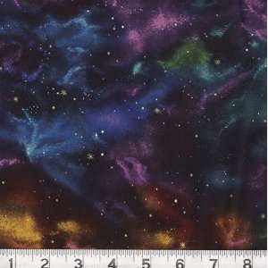  45 Wide Stargazers Abstract Black Fabric By The Yard 