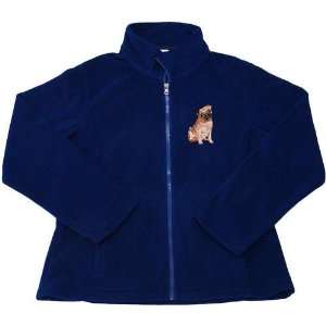  Pug LG Navy Fleece Jacket