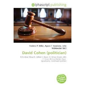  David Cohen (politician) (9786132894441) Books