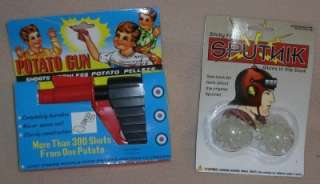 Retro Toys: POTATO GUN and STICKY FACE SPUTNIK NIB  