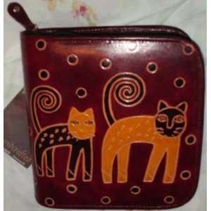  Handcrafted Leather Cats Cd Wallet Electronics