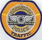 DES MOINES IOWA POLICE DEPARTMENT TRAFFIC WINGED WHEEL SHOULDER PATCH