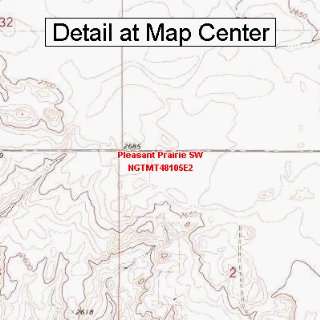 USGS Topographic Quadrangle Map   Pleasant Prairie SW, Montana (Folded 