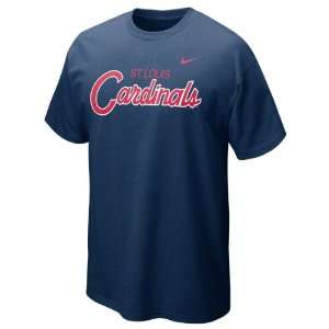 St. Louis Cardinals Navy Heather Nike Slidepiece T Shirt