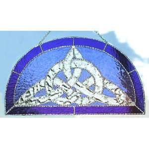  Blue & Clear Celtic Knot in Stained Glass Suncatcher: Home 