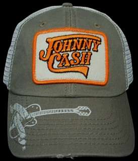 JOHNNY CASH Trucker Hat/Cap Guitar Emblem Gray NEW WITH TAGS  