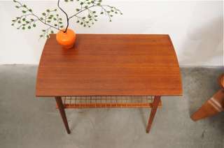   Danish Modern Teak Occasional Shelf Table Mid Century Eames Era  