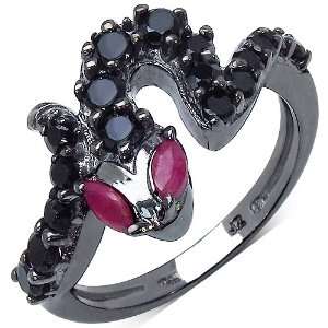    1.20 ct. t.w. Ruby and Spinel Ring in Sterling Silver Jewelry